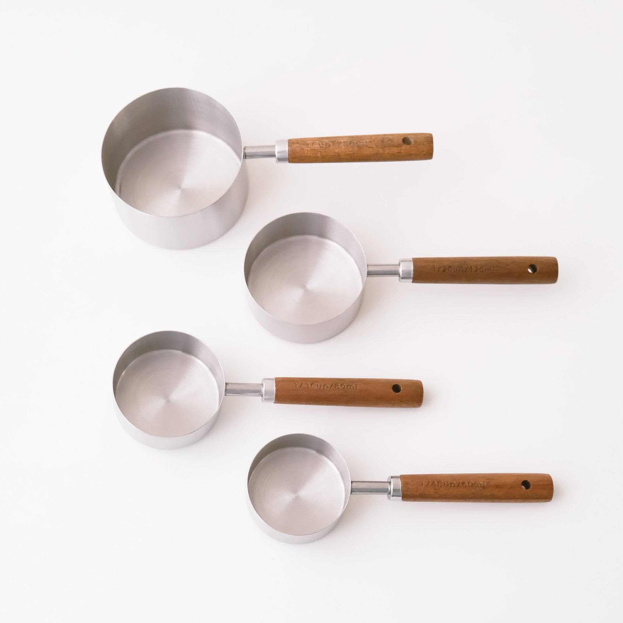 Silver Stainless Steel Measuring Cups & Spoons