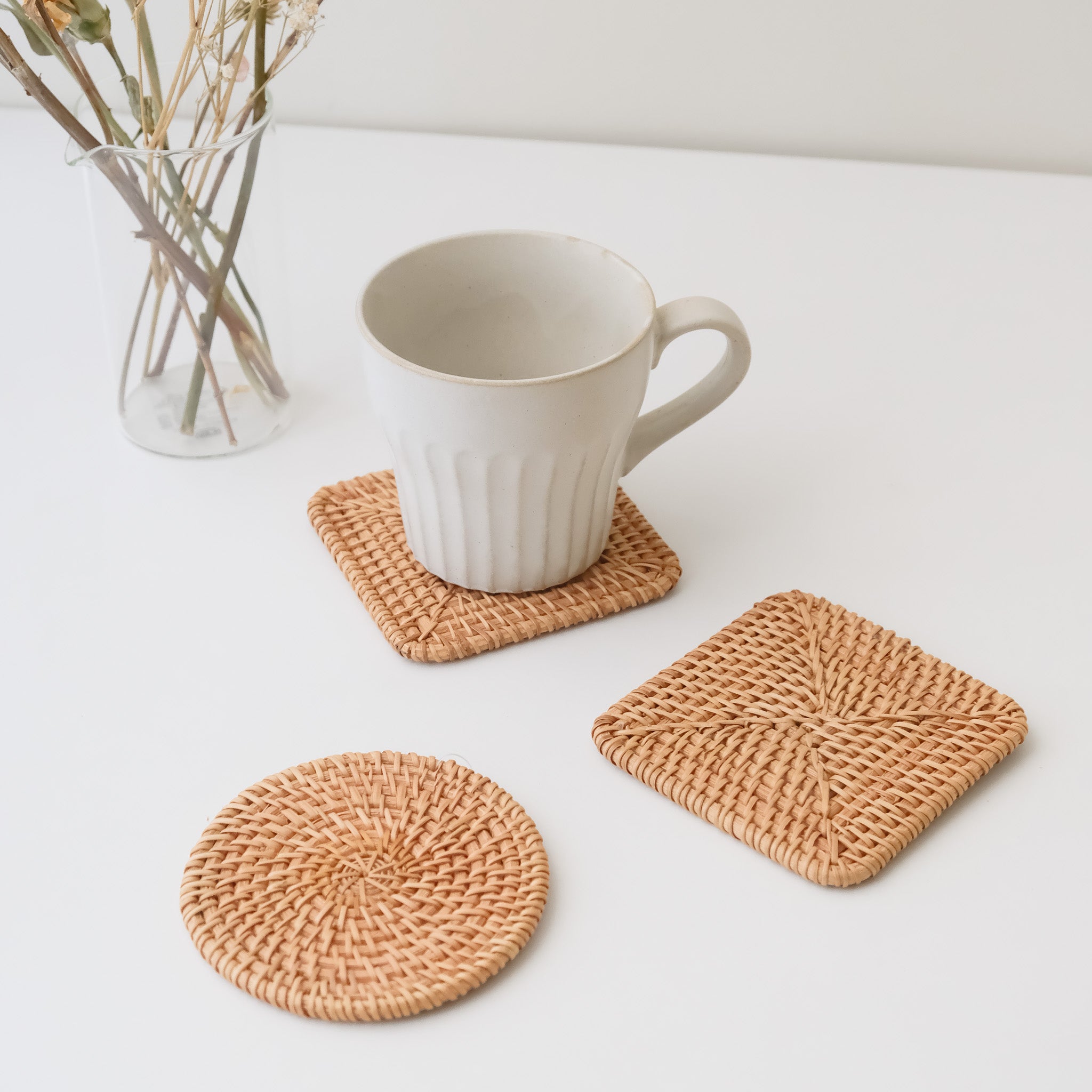 Bamboo Woven Coasters (2 styles)