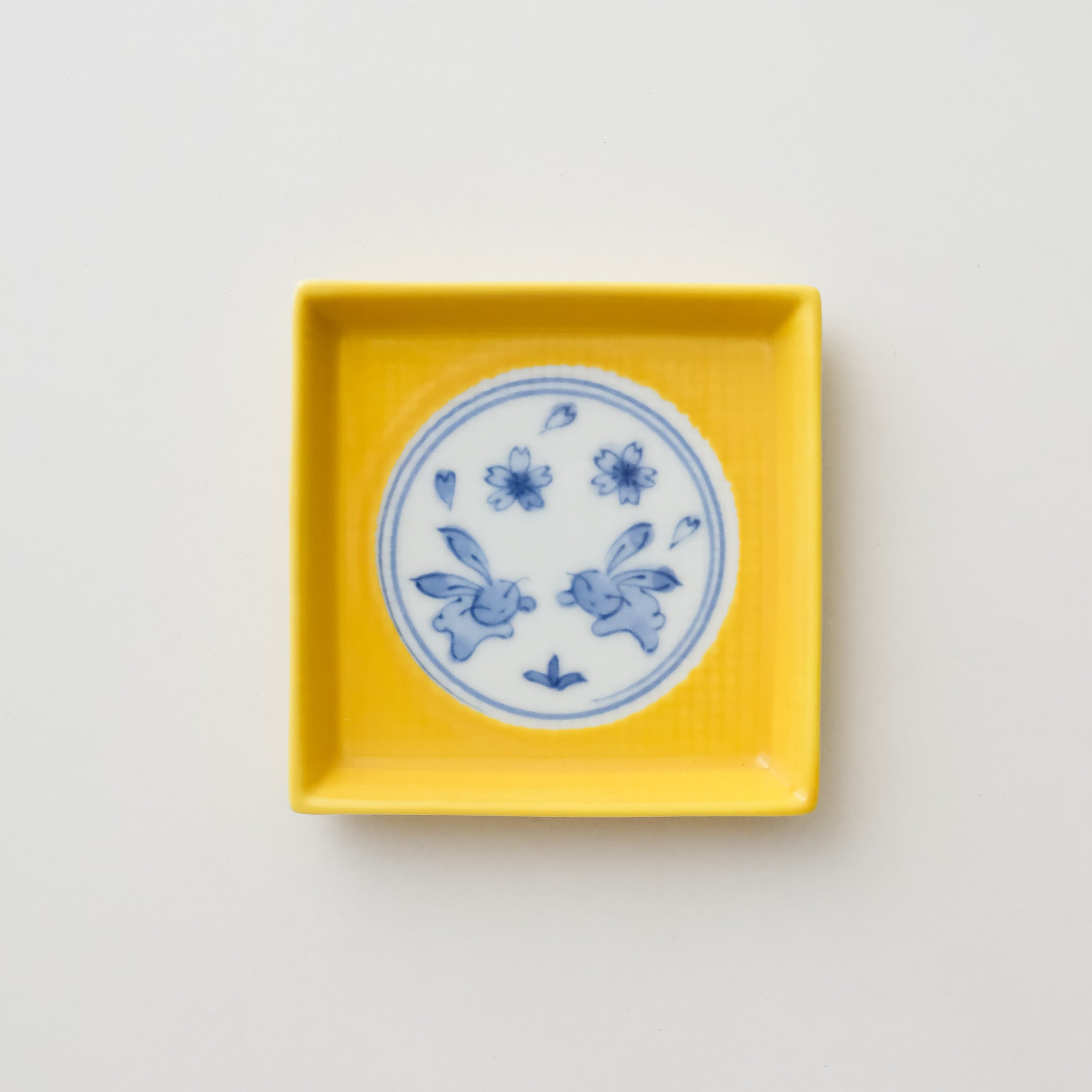 Yellow Rabbit Square Dish