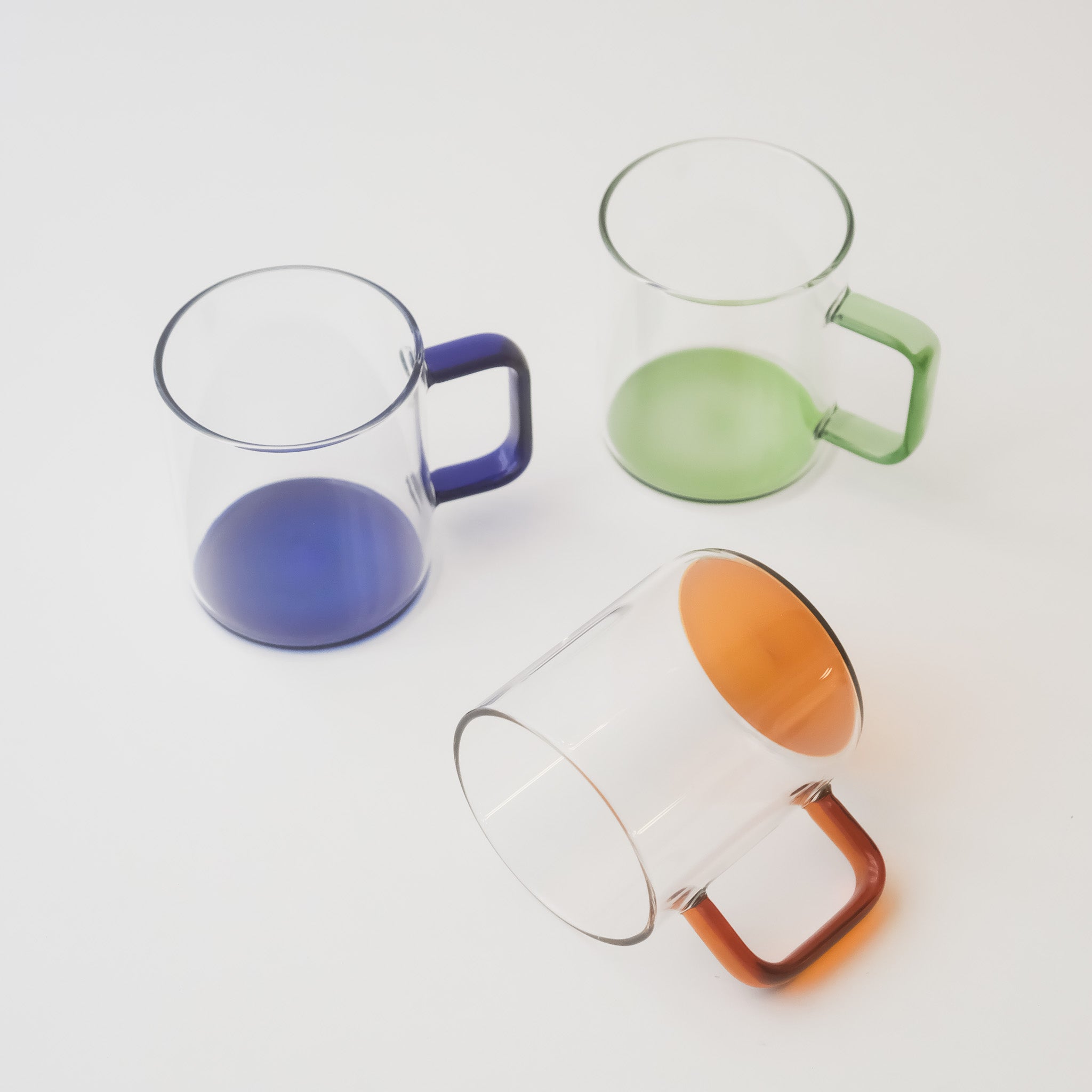 Colored Handle Glass Cup (2 Sizes)