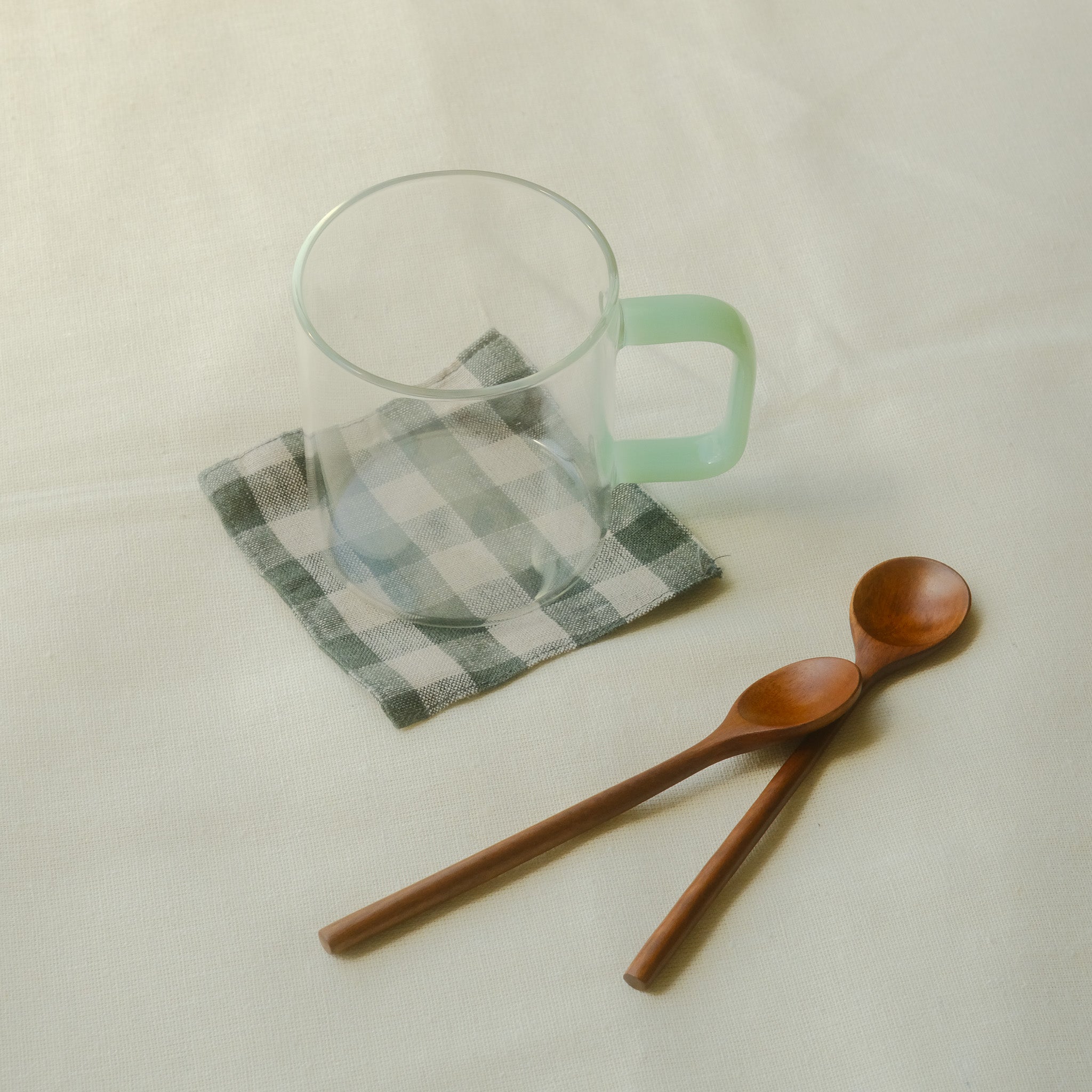 Mint Handle Glass Cup