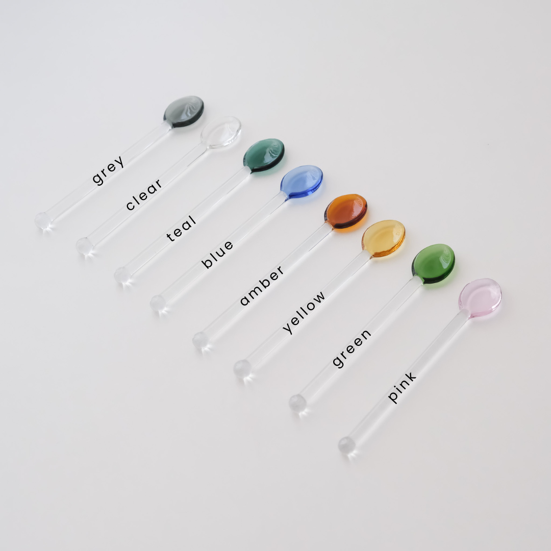 Four Seasons Glass Muddler Spoon - Short (8 Colors)