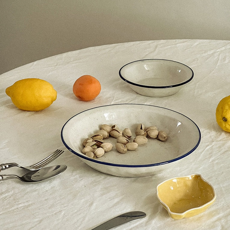 Epok Blue Rim Series - Round Plate (2 Sizes)