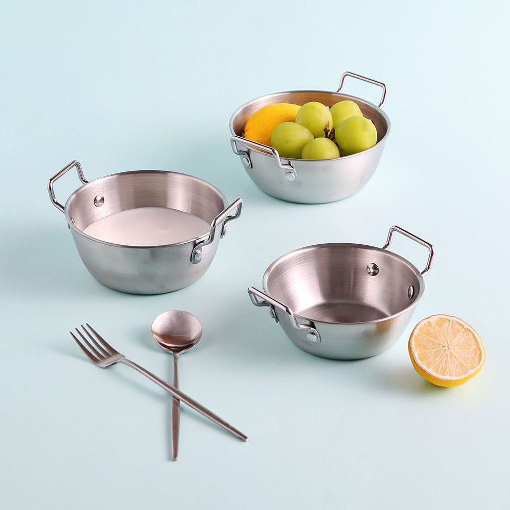 Stainless Steel Double Handle bowls (3 sizes)