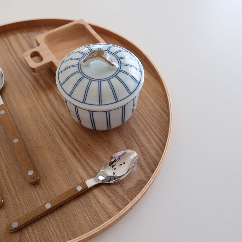 Blue Stripe Chawanmushi -Japanese Steamed Egg Custard Dish