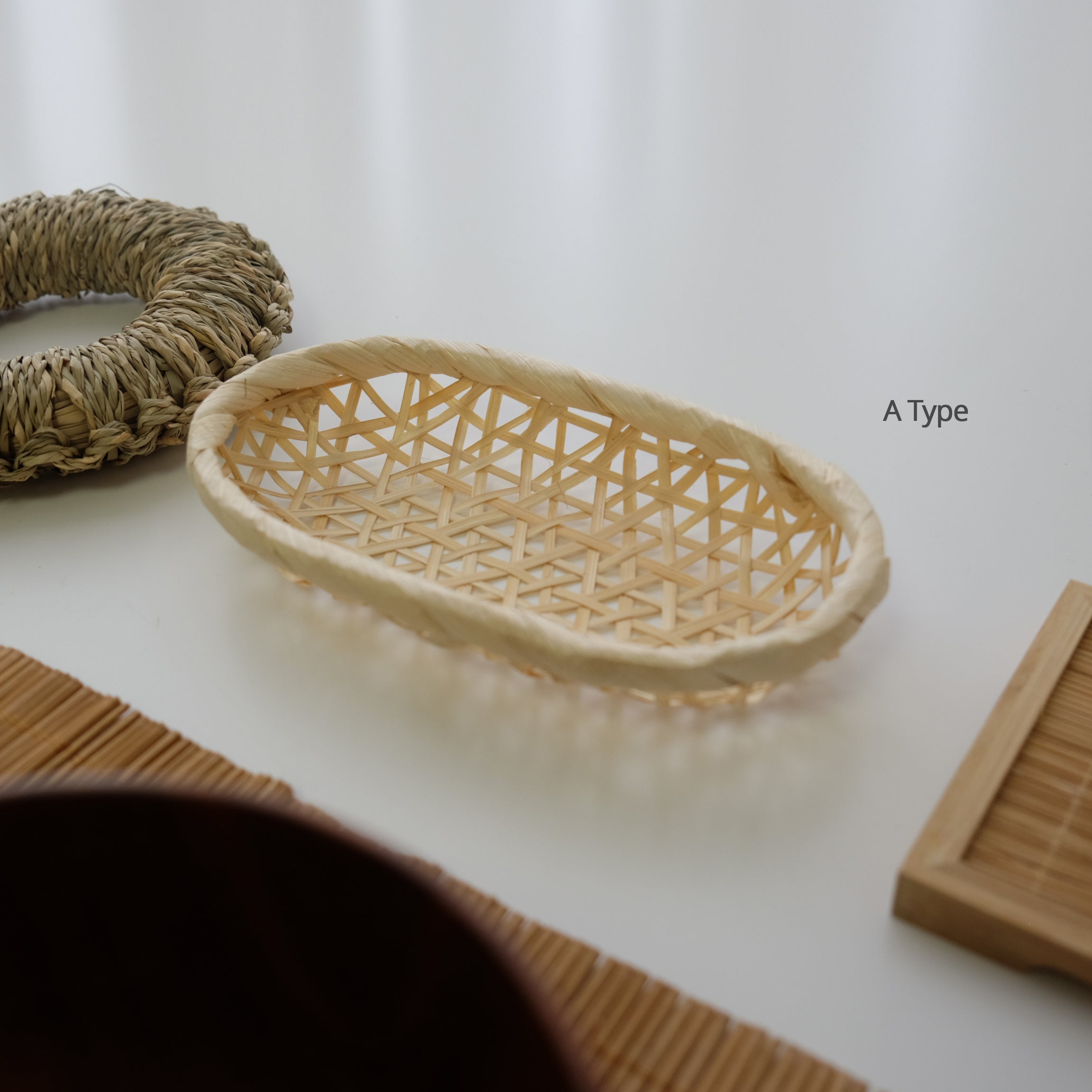 Bamboo Oval Mini Basket