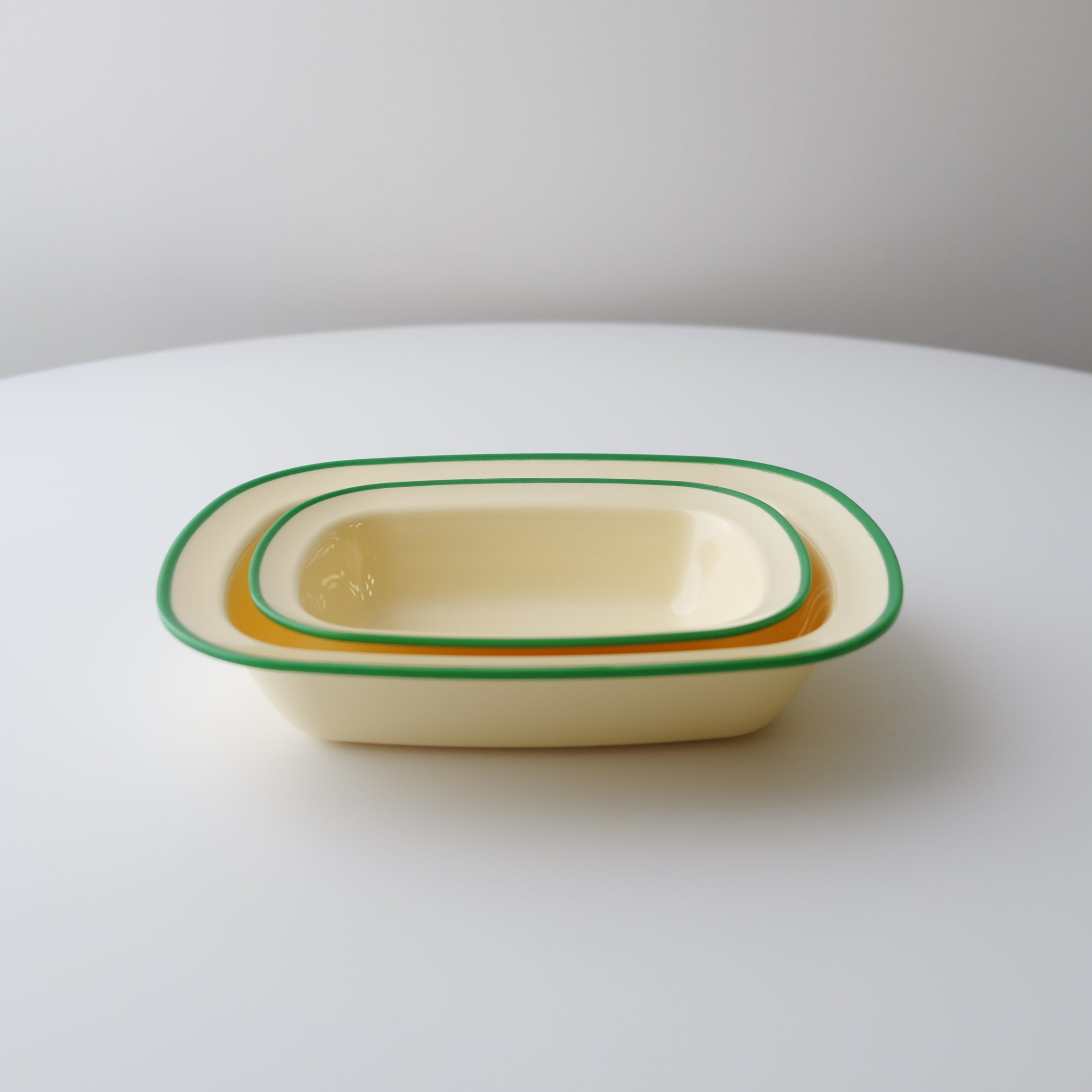 Awaken Melamine Avocado Rim - Rectangle Bowl (2 sizes)