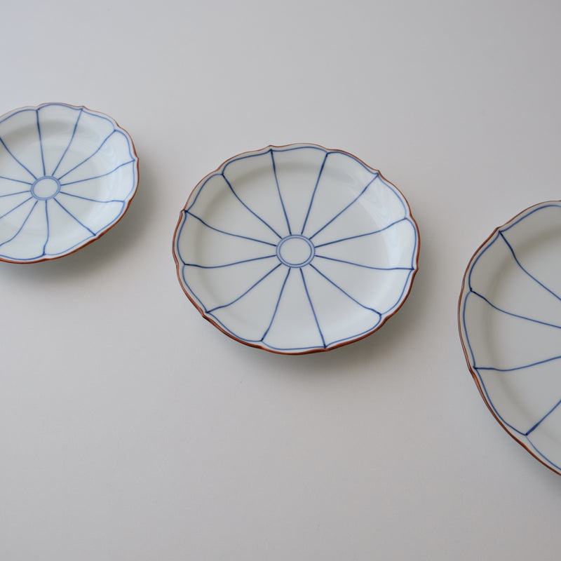 Shobido Honten- Bellflower edge multipurpose- Flat plate (3 sizes)