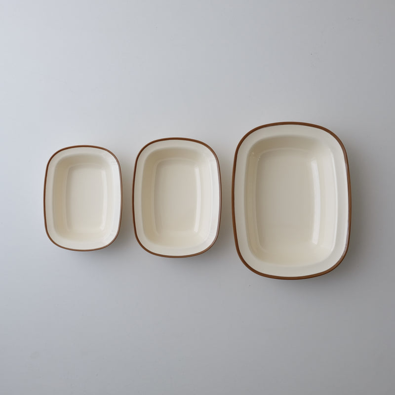 Awaken Sense Melamine Brown Sugar Rim Rectangular Bowls (3 sizes)