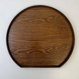 Half Moon Lacquered Wood Tray - Dark Brown