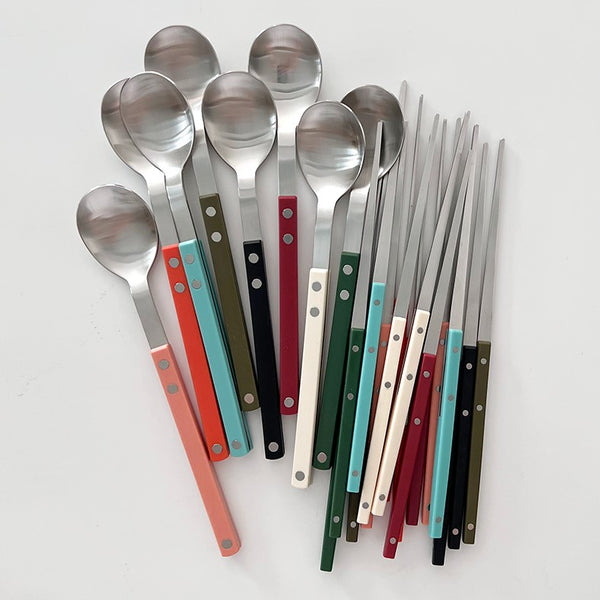 Let's go together for a light luxury retro tableware set  chopsticks,  spoons, gifts - Shop timestone-goods Cutlery & Flatware - Pinkoi