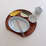 Half Moon Lacquered Wood Tray - Dark Brown