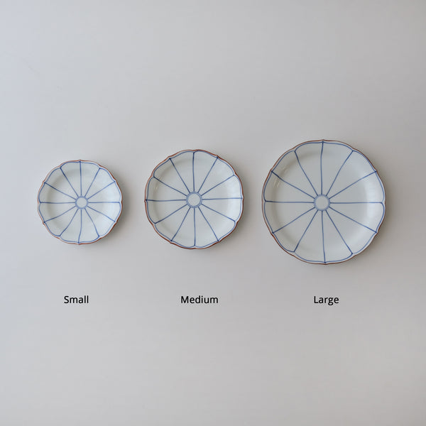 Shobido Honten- Bellflower edge multipurpose- Flat plate (3 sizes)